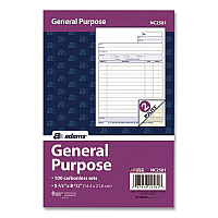 Adams General Purpose Forms, Two-Part Carbonless, 8.5 x 5.67, 100 Forms Total/Pack (NC2581)