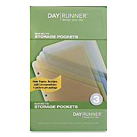 Day Runner Storage Pockets, 6.75 x 3.75, Assorted Colors, 4/Pack (43175)