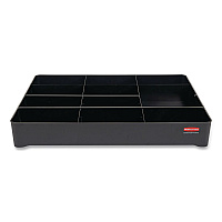 Amenity Organizer for all Rubbermaid Commercial Full Size and Compact Housekeeping Carts, 11 Sections, 18.75 x 3.62, Black (2124078)