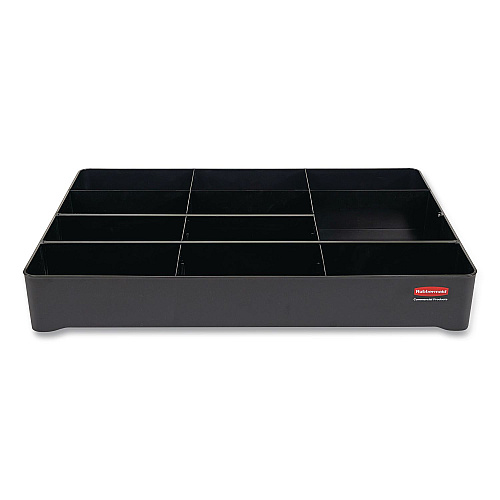 Amenity Organizer for all Rubbermaid Commercial Full Size and Compact Housekeeping Carts, 11 Sections, 18.75 x 3.62, Black (2124078)