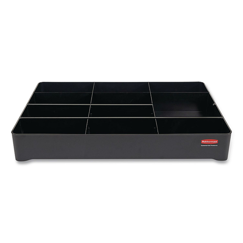 Amenity Organizer for all Rubbermaid Commercial Full Size and Compact Housekeeping Carts, 11 Sections, 18.75 x 3.62, Black (2124078)