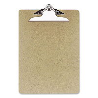 Officemate Recycled Hardboard Clipboard, 1" Clip Capacity, Holds 8.5 x 11 Sheets, Brown (83500)