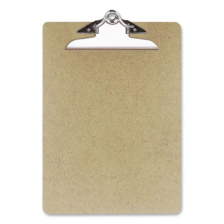 Officemate Recycled Hardboard Clipboard, 1" Clip Capacity, Holds 8.5 x 11 Sheets, Brown (83500)