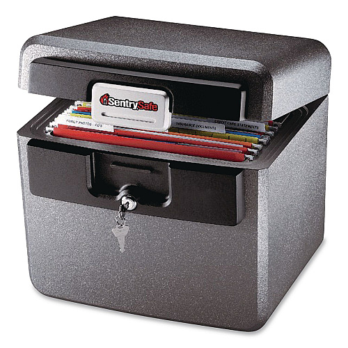 SentrySafe Fire-Resistant/Waterproof Safe with Key, 15.5 x 13.5 x 14.3. 0.65 cu ft, Gray (651875)