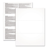Adams 2024 W-2 3-Up Employee Copy Blank Front with Copy B Backers; 8.5 x 3.66, 3 Forms/Sheet, 300 Forms Total (420066)
