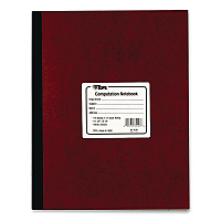 TOPS Computation Notebook, Quadrille Rule (4 sq/in), Red Cover, (75) 11.75 x 9.5 Sheets (35126)