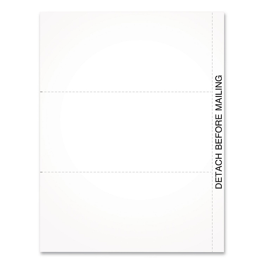 Adams 2024 W-2 or 1099 Blank 3-Up Laser/Inkjet Forms, 8.5 x 3.66, 3 Forms/Sheet, 102 Forms Total (411965)