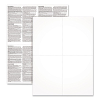 Adams 2024 W-2 4-Up Employee Copy Blank Front with Copy B and C Backers 8.5 x 3.66, 4 Forms/Sheet, 100 Forms Total (411968)