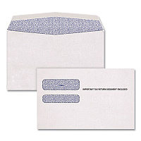 TOPS Double-Window 1095 B and C Tax Form Envelopes, Commercial Flap, Gummed Closure, 5.63 x 9, White, 100/Pack (1945423)