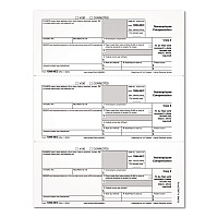 Adams 2024 1099-NEC Copy 1 or 2 Laser/Inkjet Tax Forms, 8.5 x 3.66, 3 Forms/Sheet, 150 Forms Total (2986503)