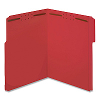 Pendaflex Colored Top Tab Fastener Folders, 1/3-Cut Tab: Assorted, Expands 2", 2 Fasteners, Letter Size, Red, 50/Box (22740)