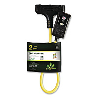 GoGreen Power Portable Tri-Tap with GFCI, 3 Outlets, 2 ft Cord, Yellow (GG12402)