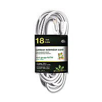 GoGreen Power 16 AWG Outdoor Extension Cord, 18 ft, 13 A, White (GG13718WH)