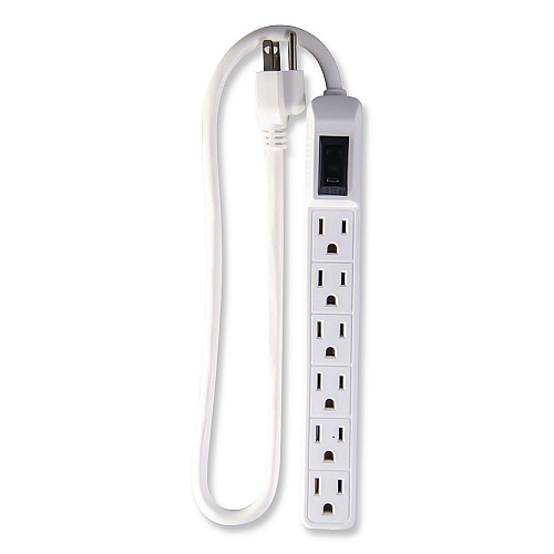 GoGreen Power 6 Outlet Mini Surge Protector, 2 ft Cord, 160 J, White (GG16103MIN)