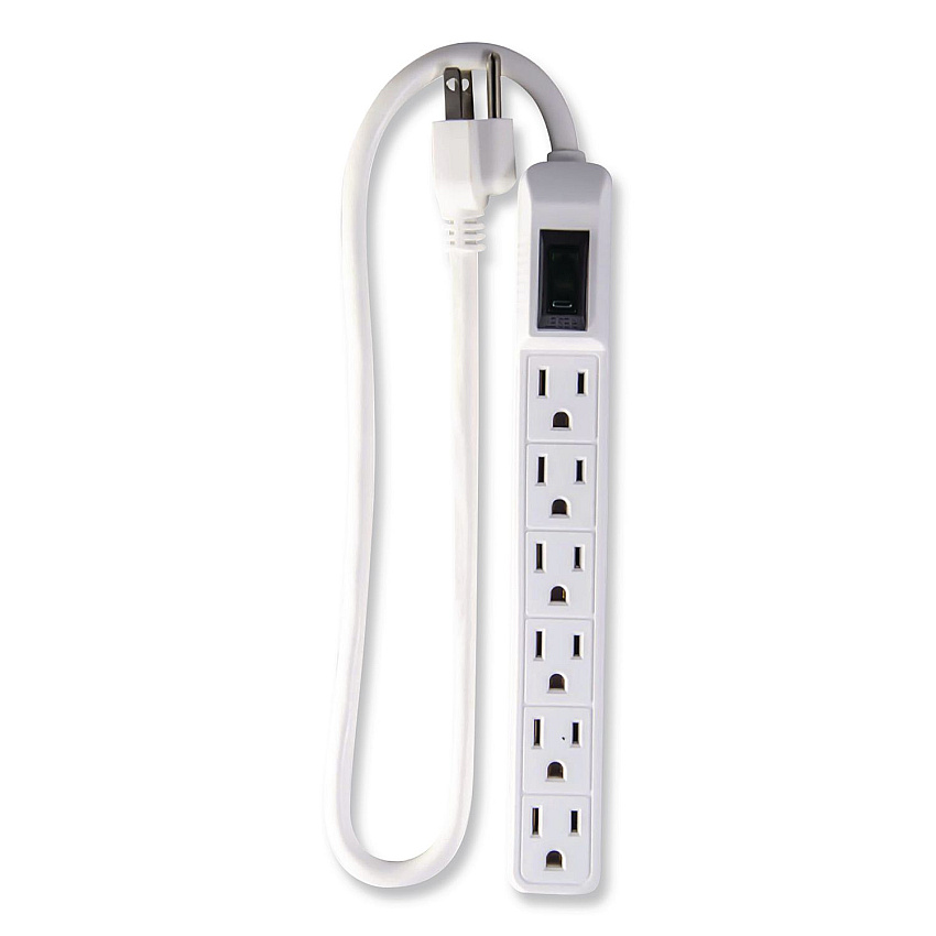 GoGreen Power 6 Outlet Mini Surge Protector, 2 ft Cord, 160 J, White (GG16103MIN)