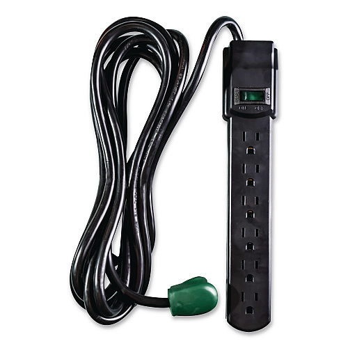 GoGreen Power 6 Outlet Surge Protector, 6 ft Cord, 250 J, Black (GG16106MSBK)