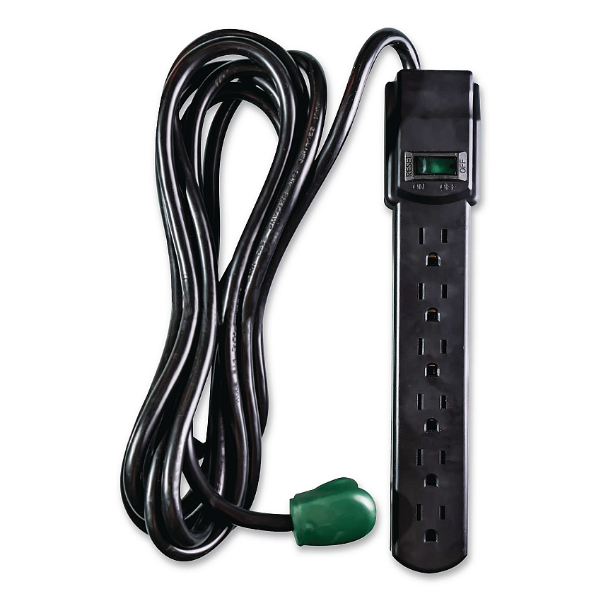 GoGreen Power 6 Outlet Surge Protector, 6 ft Cord, 250 J, Black (GG16106MSBK)