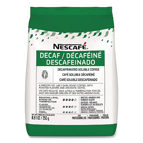 Nescaf Bulk Decaf Ground Coffee, Arabica, 8.81 oz Bag, 4/Carton (72091CT)
