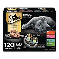 Sheba Perfect Portions Variety Twin Packs, Assorted Flavors, 1.32 oz Can, 60/Carton (22002668)