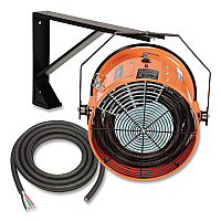 Global Industrial Electric Salamander Heater with Adjustable Thermostat, 15,000 W, 240 V, 23.03 x 34, Orange (653568)