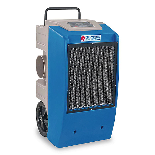 Global Industrial Low Grain Refrigerant Dehumidifier with Pump, 250 Pints, 22.43 x 20.81 x 37.81, Blue (246704)