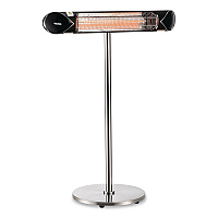 Global Industrial Infrared Patio Heater Free Standing with Remote Control, 1,500 W, 35.38 x 5.13 x 42 to 82, Black (246722)