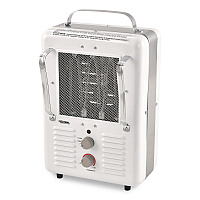 Global Industrial Portable Milkhouse Style Electric Heater, 1,500 W, 8 x 10.25 x 15.75, White (246098)