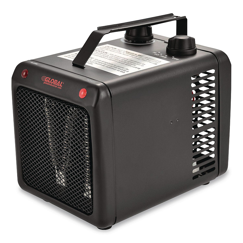 Global Industrial Portable Heater, 1,500 W, 5.31 x 7.12 x 4.93, Black (246099)