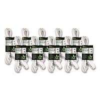 GoGreen Power Household Extension Cord, 6 ft, 13 A, White 10/Pack (GG2470610)