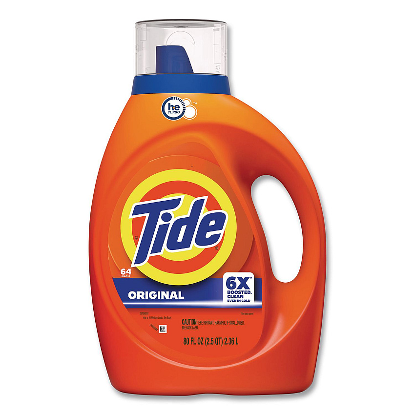 Tide HE Laundry Detergent, Original Scent, Liquid, 64 Loads, 80 oz Bottle (12110EA)