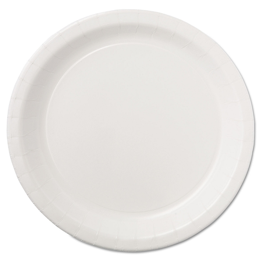 Hoffmaster Coated Paper Dinnerware, Plate, 9" dia, White, 50/Pack, 10 Packs/Carton (PL7095)