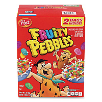 Post Fruity Pebbles Crispy Rice Cereal, 2 Bags/Box, 38 oz Box (22002627)