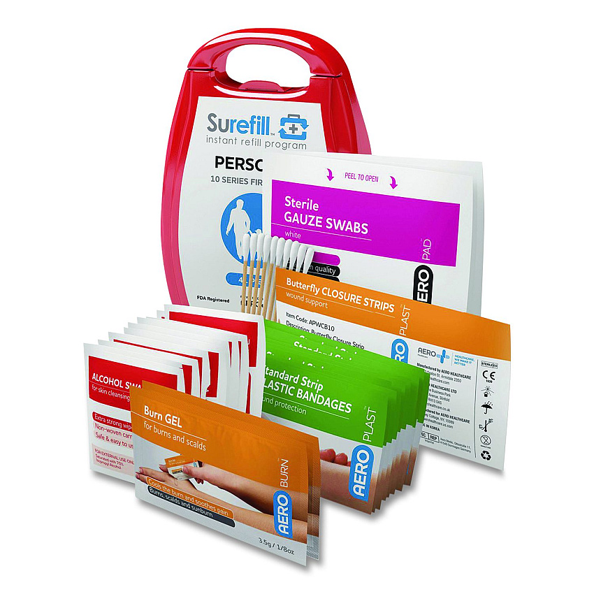 SUREFILL Personal First Aid Kit, 41 Pieces, Plastic Case (AKP01)