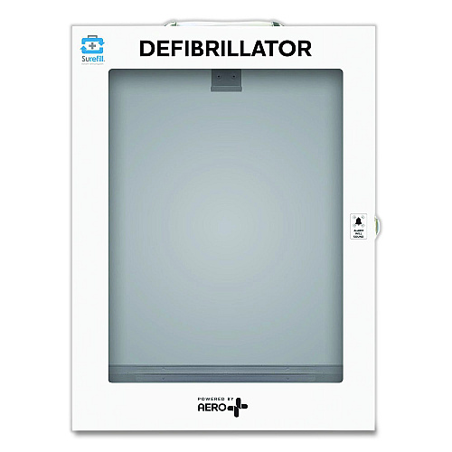 CARDIACT Alarmed Defibrillator Wall Cabinet, 14.5 x 6.75 x 18.25, White (AEKM05)