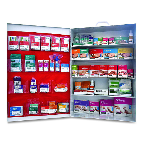 SUREFILL 200 Series Class B 5-Shelf First Aid Cabinet - Meds, 200 Person, 1,183 Pieces, Metal Case (SF200BMT)