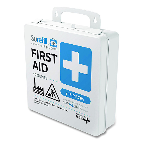 SUREFILL 50 Series ANSI A+ First Aid Kit - Weatherproof Plastic Case, 50 Person, 235 Pieces (SF50AW)