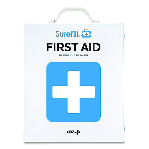 SUREFILL Three-Shelf Metal Cabinet 100 Series ANSI 2021 B - Without Meds, 460 Pieces, Metal Case (SF100BT)