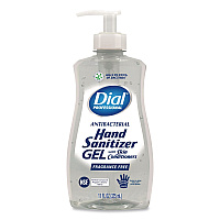 Dial Gel Antibacterial Hand Sanitizer, 11 oz Pump Bottle, Fragrance-Free, 12/Carton (35482)
