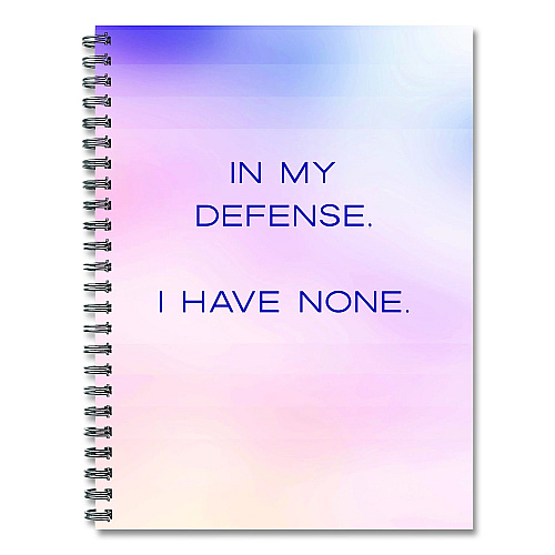 Willow Creek Press No Defense Undated Journal, Medium/College Rule, Pastel Multicolor Cover, (80) 8 x 6 Sheets (55069)