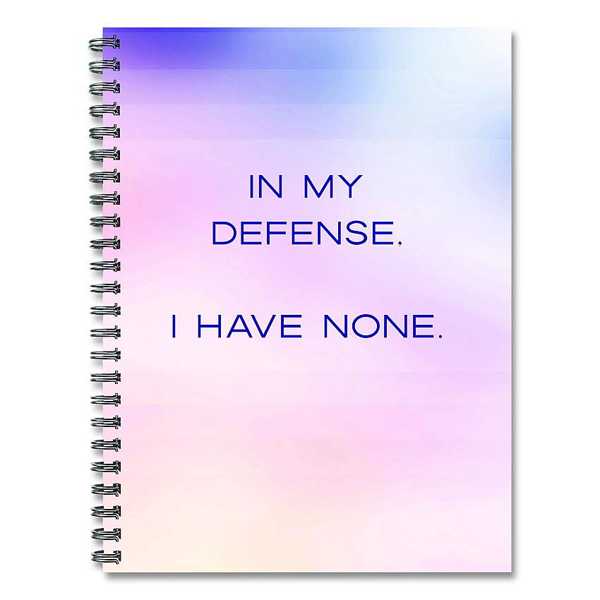 Willow Creek Press No Defense Undated Journal, Medium/College Rule, Pastel Multicolor Cover, (80) 8 x 6 Sheets (55069)