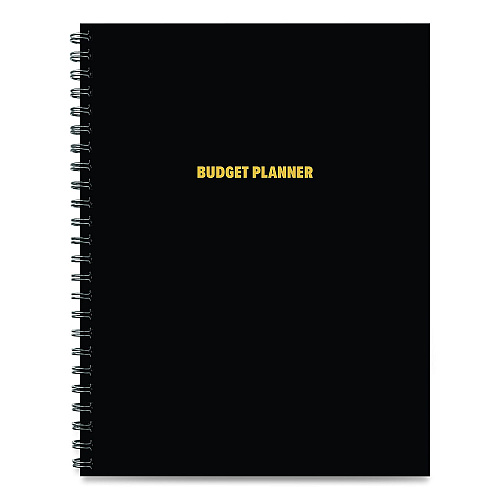Willow Creek Press Budget Monthly Planner, 11 x 8.5, Black Cover, 12-Month, Undated (40324)
