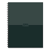 Willow Creek Press Fitness Undated Monthly Planner, 11 x 8.5, Black/Gray Cover, 12-Month, Undated (40331)