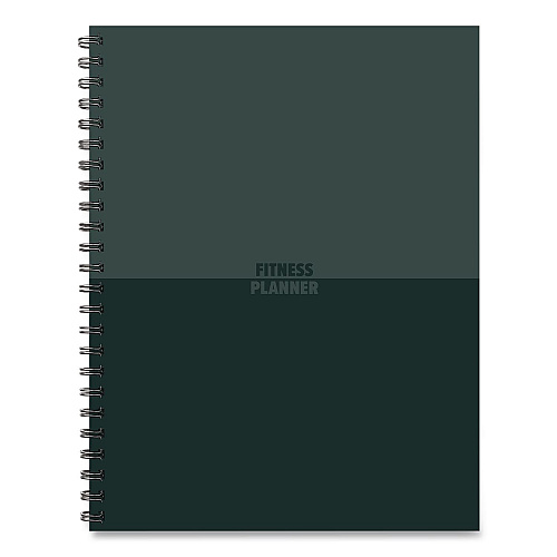 Willow Creek Press Fitness Undated Monthly Planner, 11 x 8.5, Black/Gray Cover, 12-Month, Undated (40331)