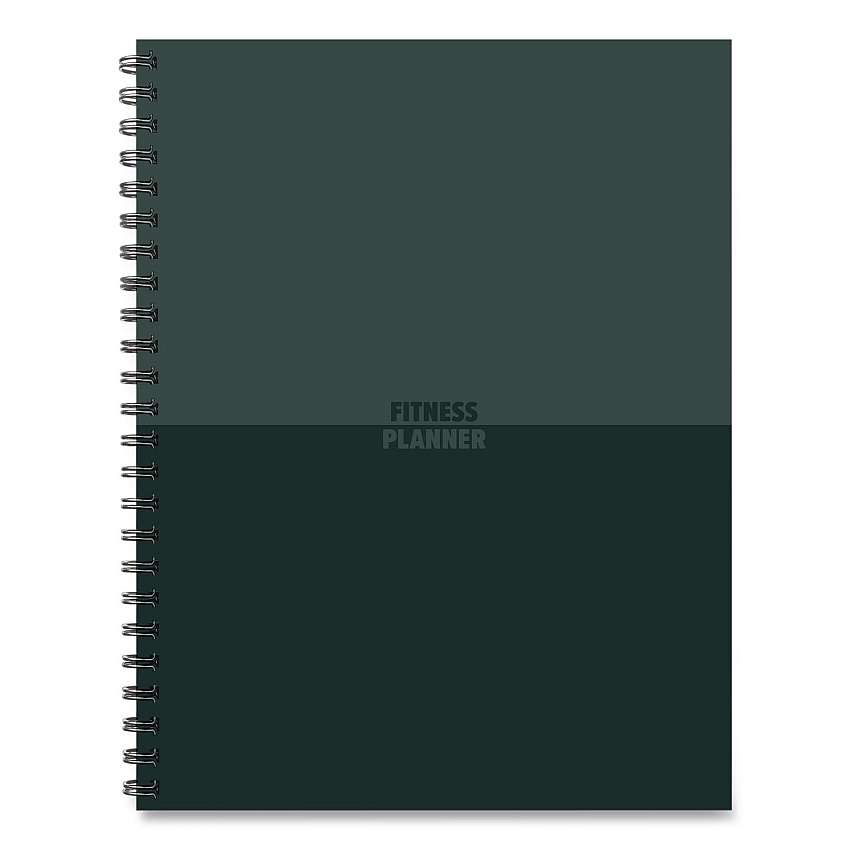 Willow Creek Press Fitness Undated Monthly Planner, 11 x 8.5, Black/Gray Cover, 12-Month, Undated (40331)