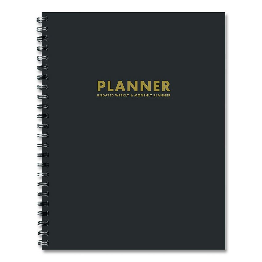 Willow Creek Press Charcoal Gray Undated Monthly Planner, 11 x 8.5, Charcoal Gray, Undated (49167)