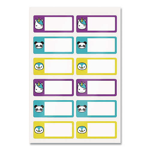 Avery No-Iron Fabric Labels, Character/Colored Border, Handwrite Only, 0.75 x 1.75, White, 12/Sheet, 2 Sheets/Pack (40770)