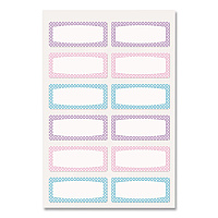 Avery No-Iron Fabric Labels, Pastel Borders, Handwrite Only, 0.75 x 1.75, White, 12/Sheet, 2 Sheets/Pack (40775)