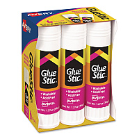 Avery Permanent Glue Stic, 1.27 oz, Applies White, Dries Clear, 6/Pack, 12 Packs/Carton (98073CT)