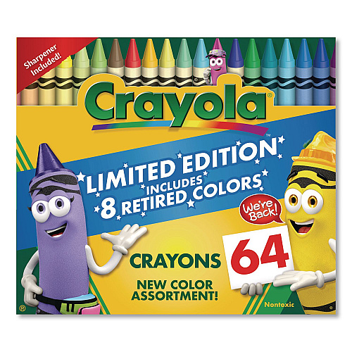 Crayola Limited Edition Collection Crayons, Regular Size, 64 Assorted Colors, 64/Box (523021)