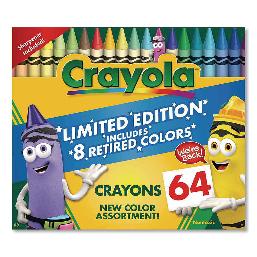 Crayola Limited Edition Collection Crayons, Regular Size, 64 Assorted Colors, 64/Box (523021)